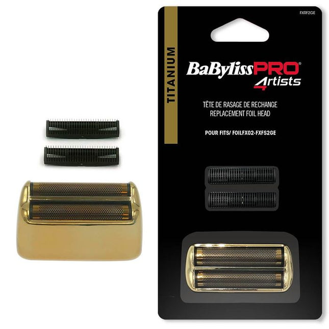 Babyliss PRO 4Artists Replacement Head Gold Metal Double Foil Shaver Black