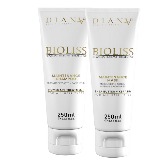 Bioliss Home Care Set – Shampoo + Mask for aftercare after bioplastia, nanoplastia & keratin straightening – 2 × 250 ml