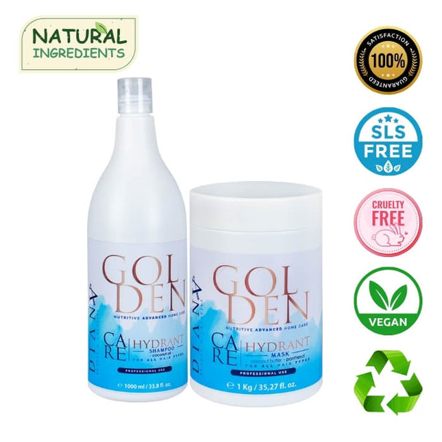 Golden Blue Protein Home Care Set – Shampoo + Mask with violet pigment for blond hair – 2 × 1000 ml