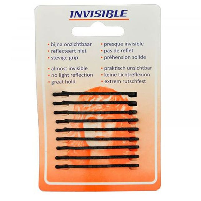 Invisible Hair Clips Short 50mm Black 9 pcs