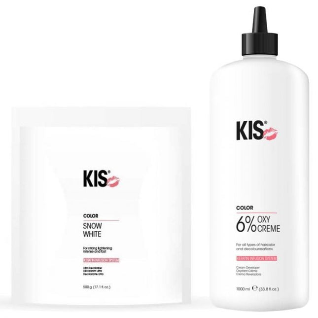 KIS SnowWhite Blonde Powder 500gr + OxyCream 6% 1000ml