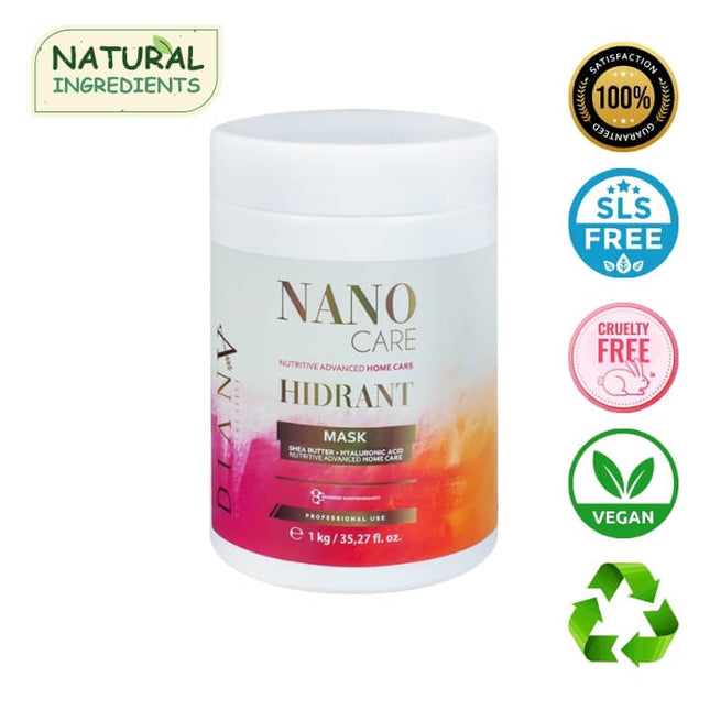 NanoGold Home Care Hair Mask 1000 g – with hyaluronic acid, shea butter & coconut oil