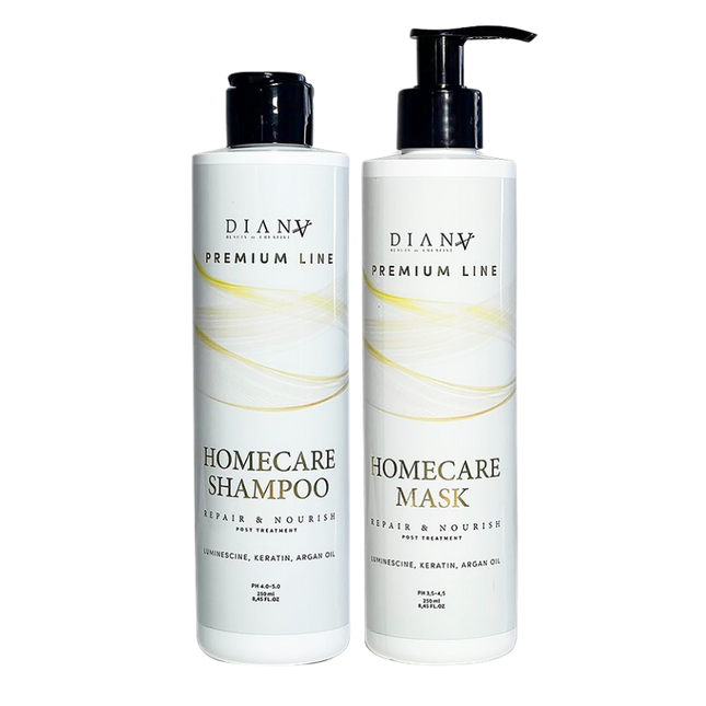 Premium Line Homecare Set – Shampoo + Hair Mask 250ml – with argan oil, keratin & luminescine