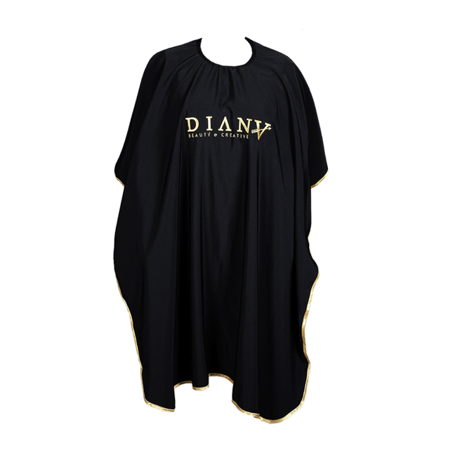 Professional Waterproof Hairdressing Cape – Luxury Design with Gold Trim & Hand-Embroidered Logo