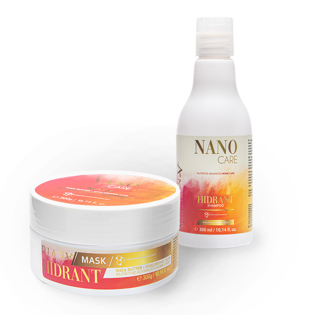 NanoGold Home Care Set – Shampoo + Mask 300 ml with hyaluronic acid and coconut oil