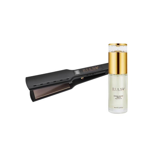 Diana NANO Hair Straightener with Wide Floating Titanium Plates and Vibration – Professional Precision & Protection