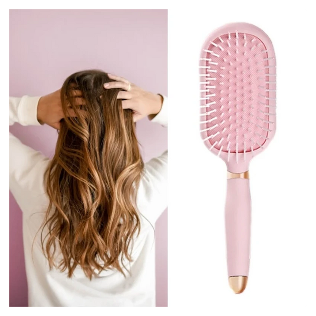 Pink Detangling Hair Brush with Air Cushion – Scalp Massage & Lightweight Design