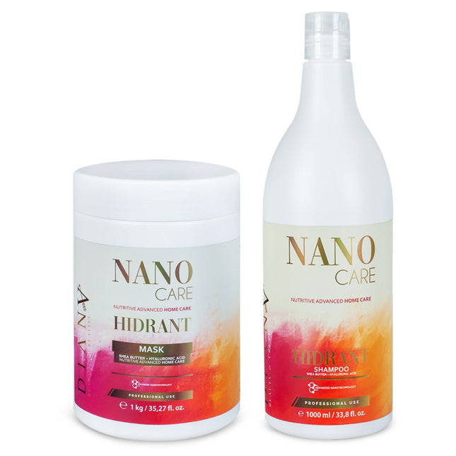 NanoGold Home Care Set – Shampoo + Mask 1000 ml with hyaluronic acid and coconut oil