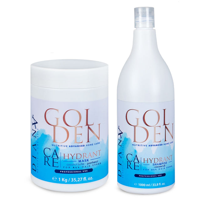Golden Blue Protein Home Care Set – Shampoo + Mask with violet pigment for blond hair – 2 × 1000 ml