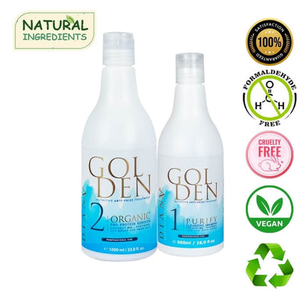 Golden Blue Professional – Luxury Violet Protein Straightening System 1000ml + 500ml