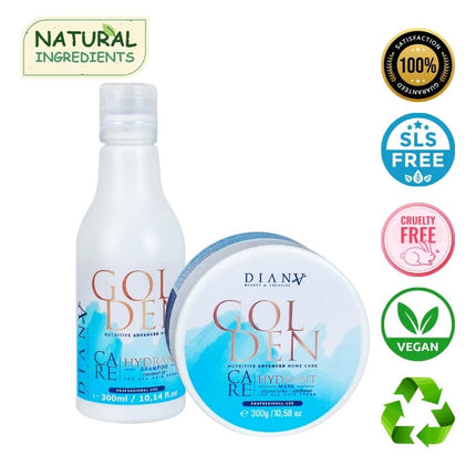 Golden Blue Protein Home Care Set – Shampoo + Mask with violet pigment for blond hair – 2 x 300ml