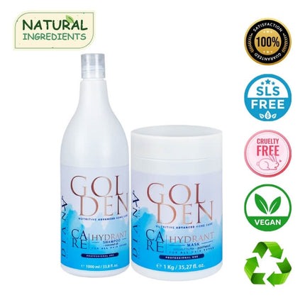 Golden Blue Protein Home Care Set – Shampoo + Mask with violet pigment for blond hair – 2 × 1000 ml