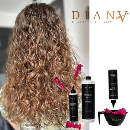 Form Me Up Organic Permanent Curl + Volume Treatment Kit – Professional Curl System 3-Step 01+02+Neutralizer 1000ml