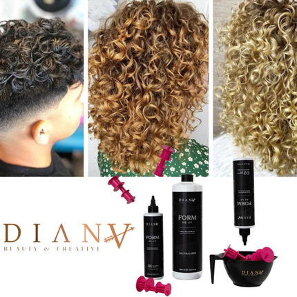 Form Me Up Organic Permanent Curl + Volume Treatment Kit – Professional Curl System 3-Step 01+02+Neutralizer 1000ml
