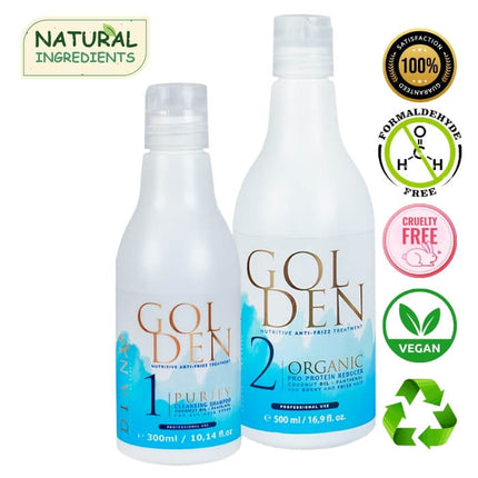 Golden Blue Professional – Luxuriöses Violet Protein-Glättungsset 500 ml + 300 ml