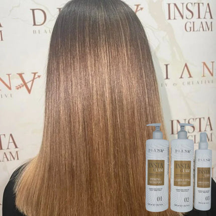 InstaGLam Mirror Gloss System – 3-Step Brazilian Lamination Treatment 3×500ml