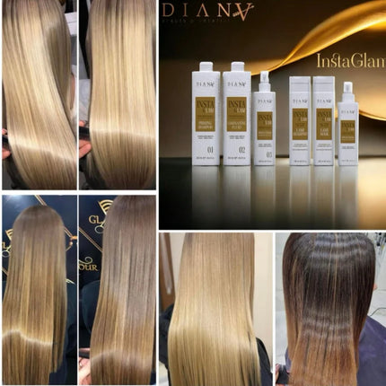 InstaGLam Mirror Gloss System – 3-Step Brazilian Lamination Treatment 3×500ml