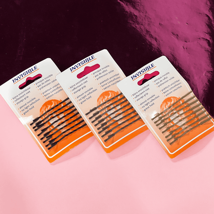 Invisible Hair Clips Short 50mm Brown 9 pcs