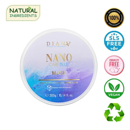 NanoBlue Home Care Hair Mask 300 g – with violet pigment, coconut oil &amp; hyaluronic acid