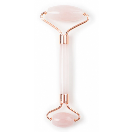 Oolaboo Rose Quartz Beauty Roller in Luxury Black Pouch 8x20cm