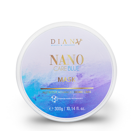 NanoBlue Home Care Hair Mask 300 g – with violet pigment, coconut oil &amp; hyaluronic acid