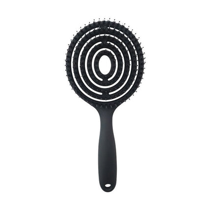 Super Flexible Hair Brush with Boar Bristles – Black – Massage, Detangle &amp; Blow-dry
